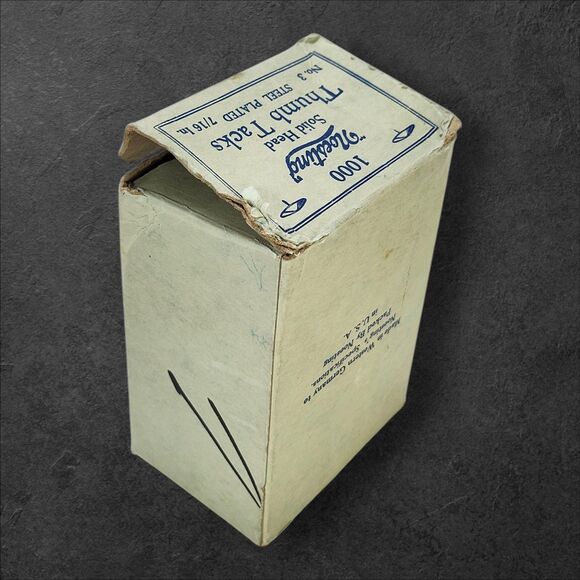 Lot of 6 Vintage Noesting Thumb Tacks Original Box West Germany USA Steel Read - Picture 7 of 9